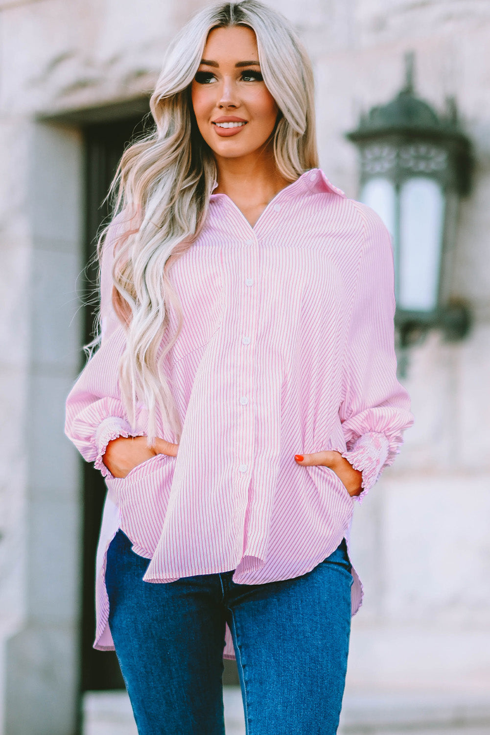 Pink Striped Shirt