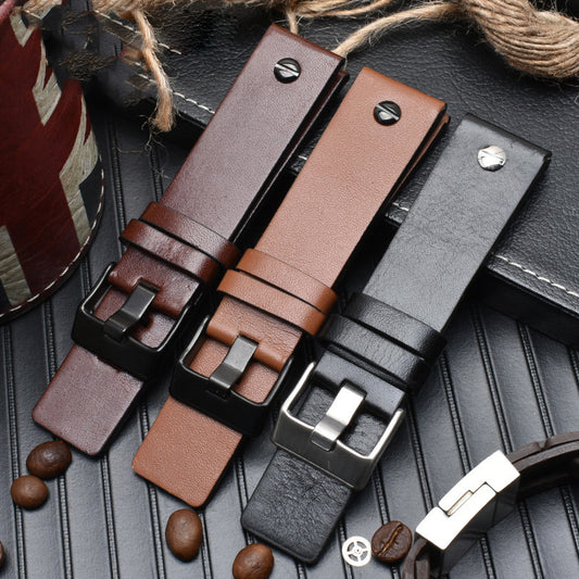 Watch strap made of genuine cowhide leather 