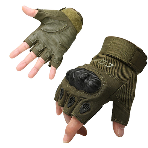 Gym Fitness Riding Half Finger Rubber Knuckle Protective Gear Male Tactical Gloves