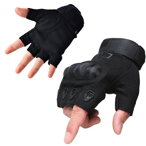 Gym Fitness Riding Half Finger Rubber Knuckle Protective Gear Male Tactical Gloves