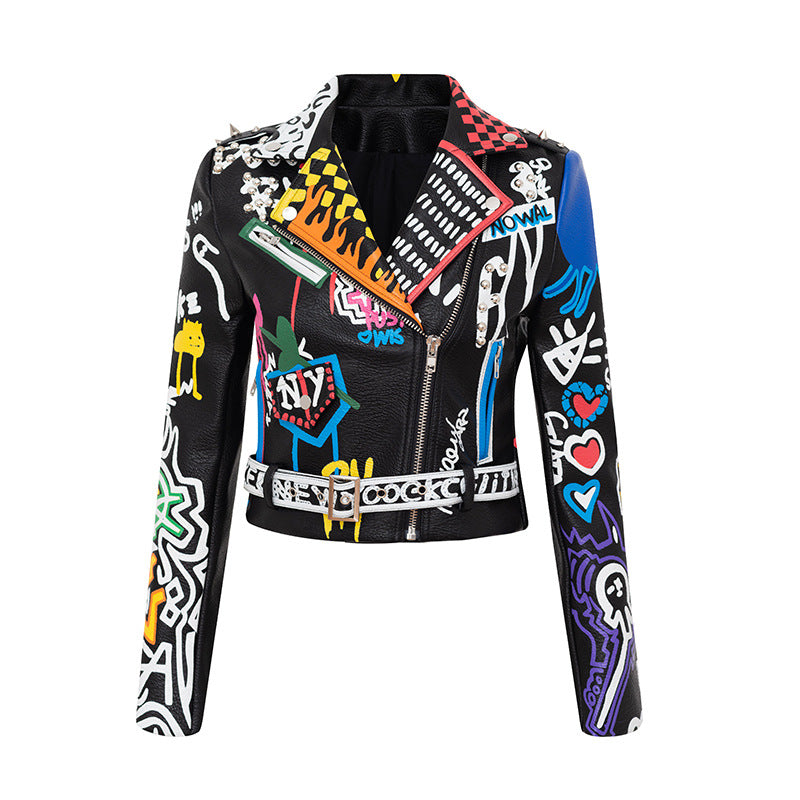 Trendige Motorrad-Lederjacke