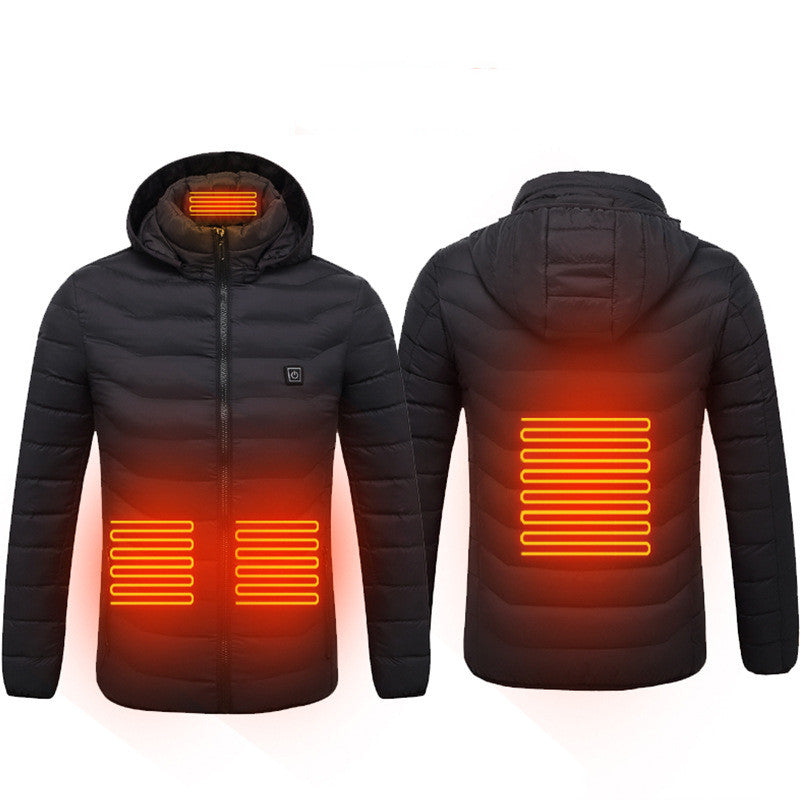 New Heated Jacket Coat USB Electric Jacket Cotton Coat Heater Thermal Clothing Heating Vest Men's Clothes Winter