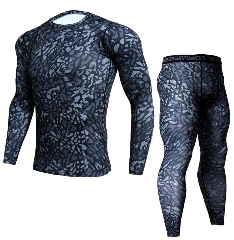 Mens Camouflage Pants & T Shirt Sets Fashion Crossfit T-shirt