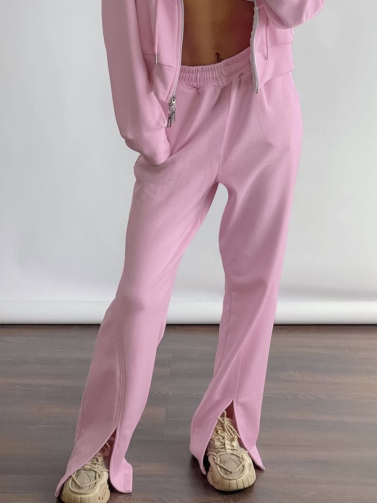 Women's Fashion Elastic High Waist Straight Sweatshirt And Sweatpants Suit