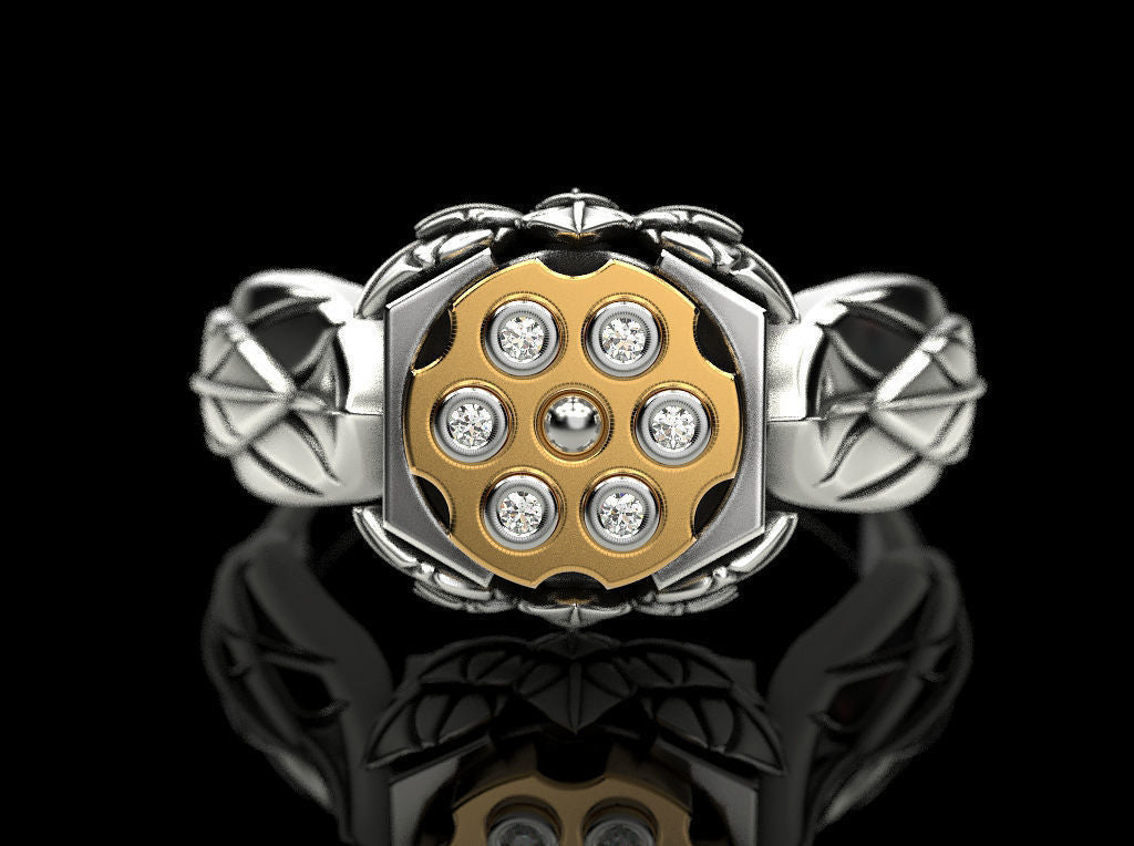 Roulette Bullet Female Couple's Ring