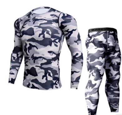 Mens Camouflage Pants & T Shirt Sets Fashion Crossfit T-shirt