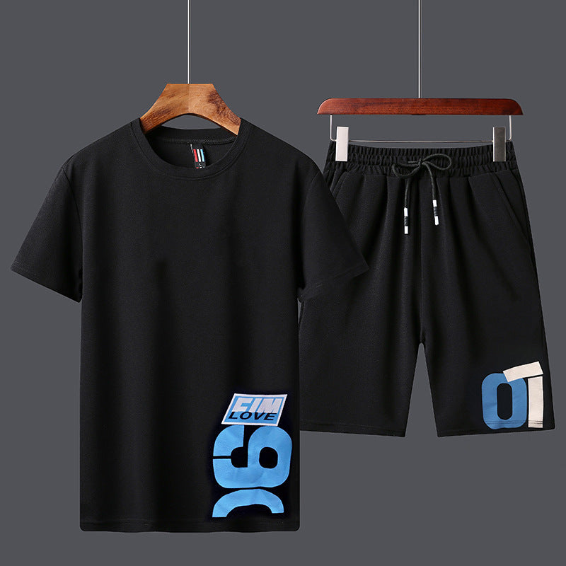 Printed Short-Sleeved Shirt Five-Point Shorts Fashion Casual Sports Suit