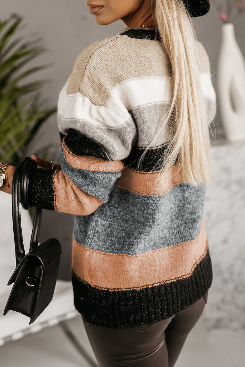 Gray Striped Sweater