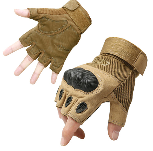 Gym Fitness Riding Half Finger Rubber Knuckle Protective Gear Male Tactical Gloves