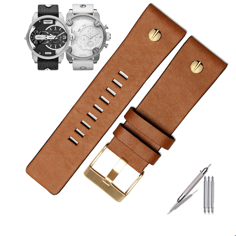 Watch strap made of genuine cowhide leather