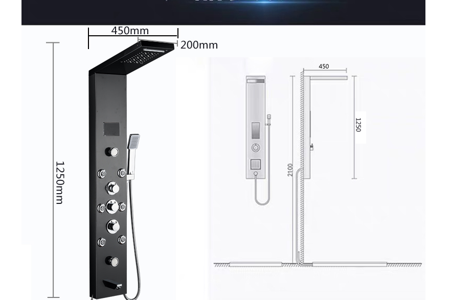 Shower Screen Constant Temperature Surface-mounted Shower Screen Nozzle Wall-mounted Shower Head Concealed