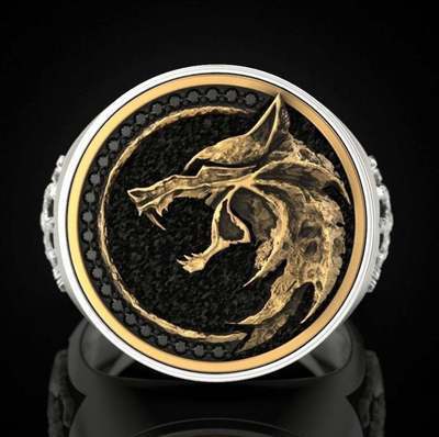 Hunter Wolf Ring