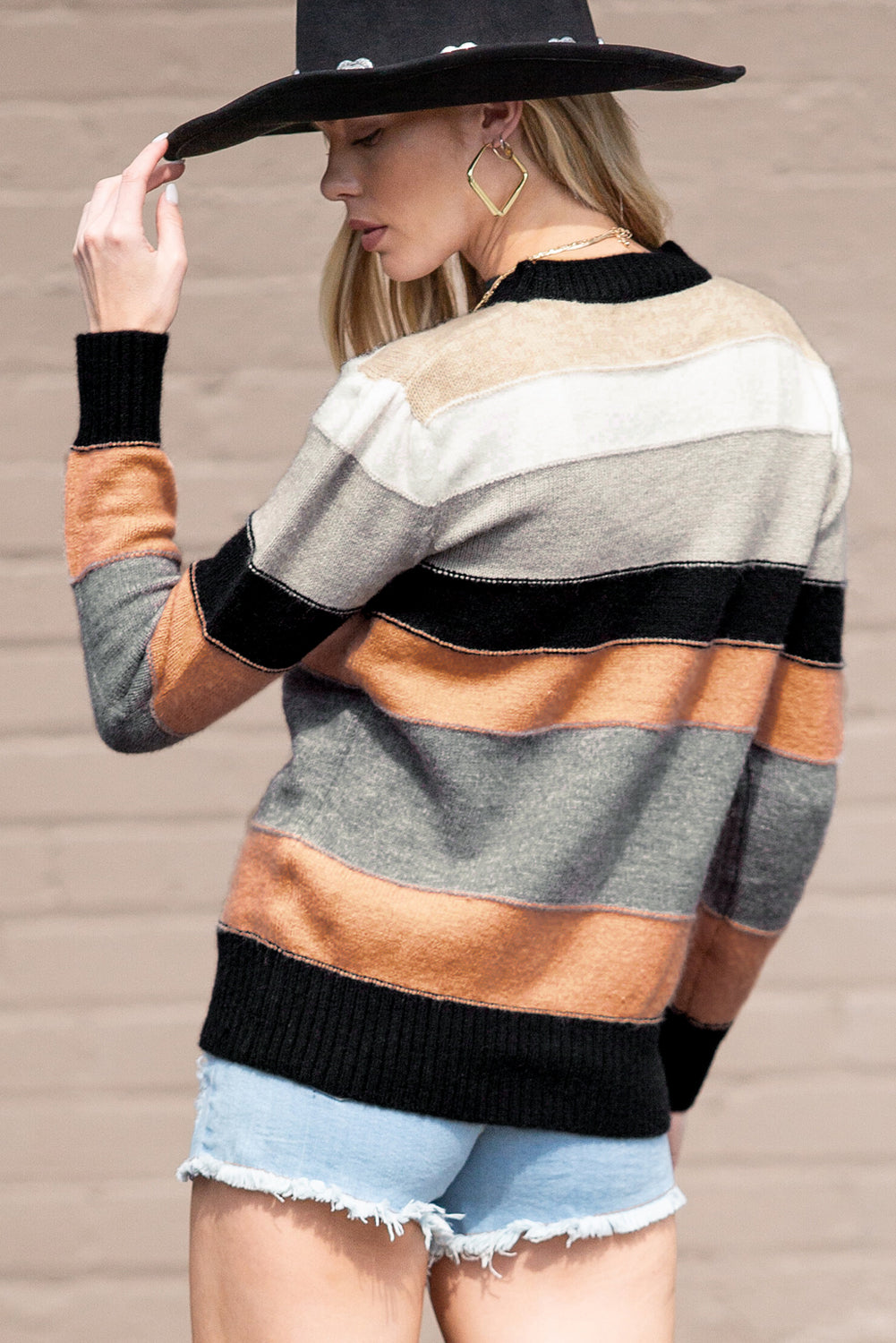 Gray Striped Sweater