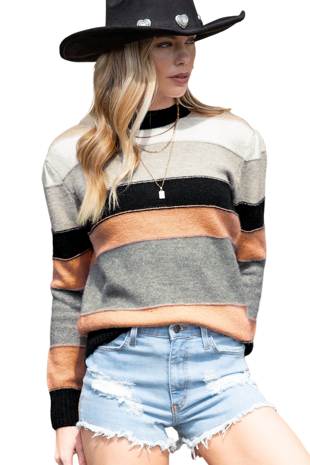 Gray Striped Sweater