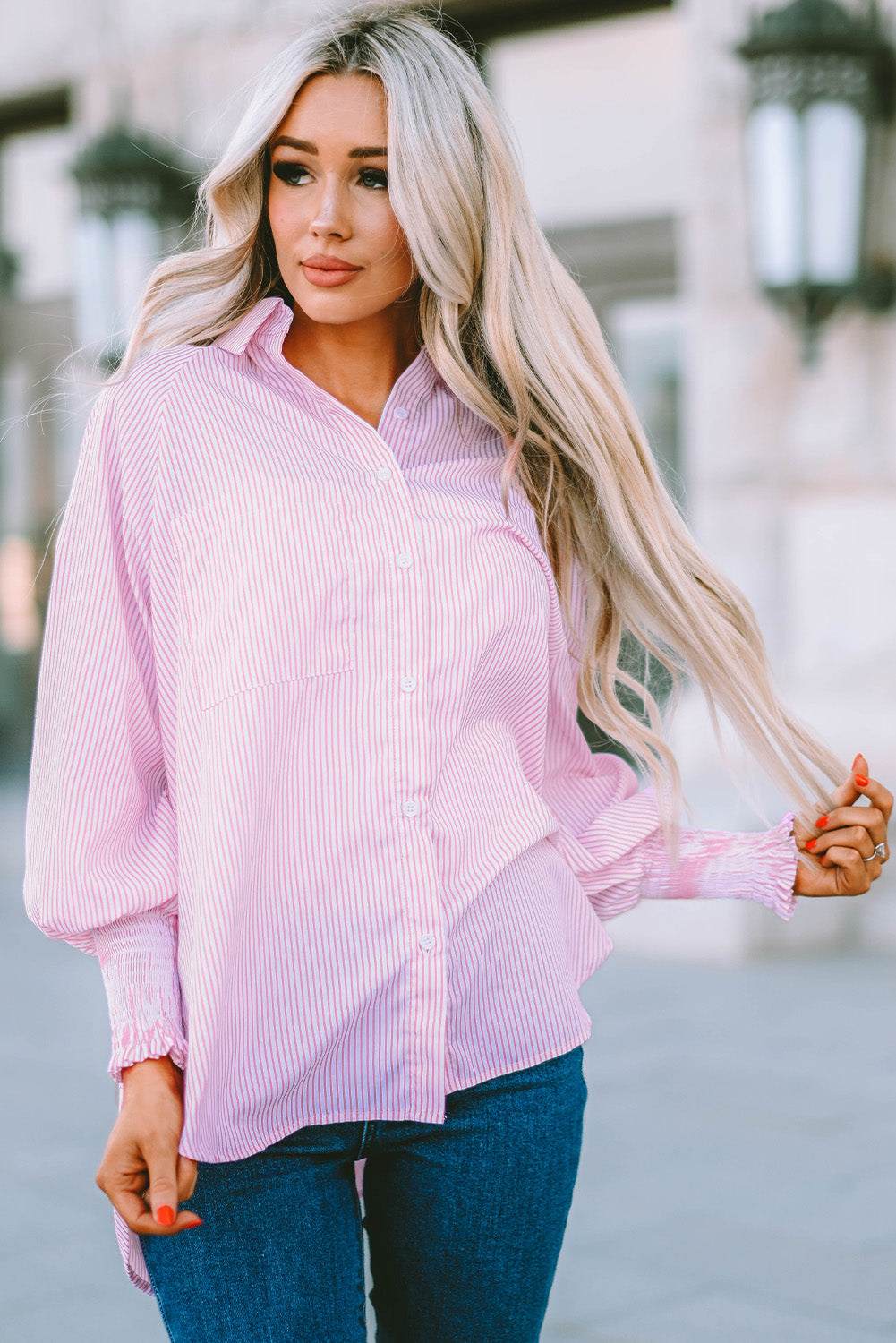 Pink Striped Shirt