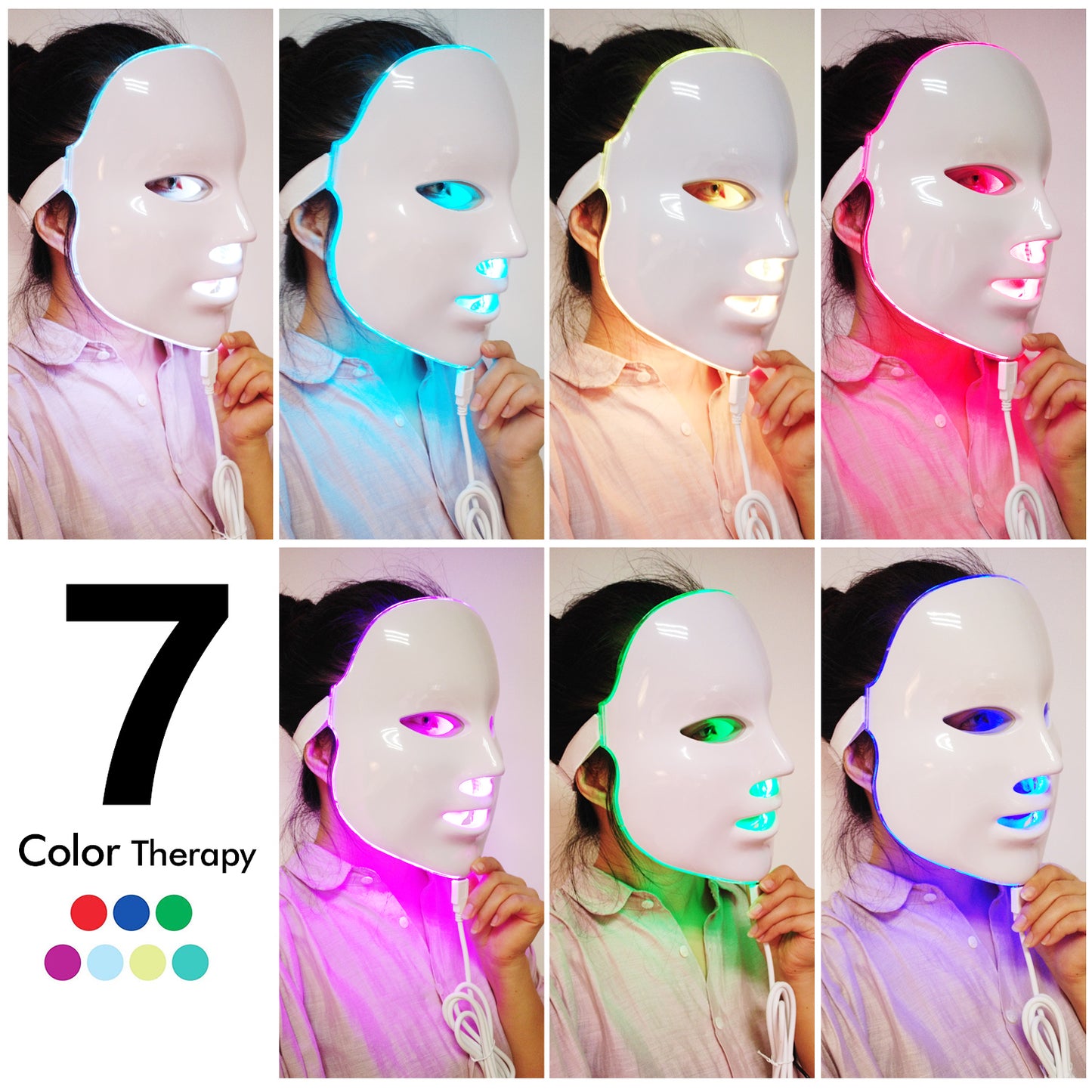 7 Colors LED Mask  LED Light Photon Face Mask