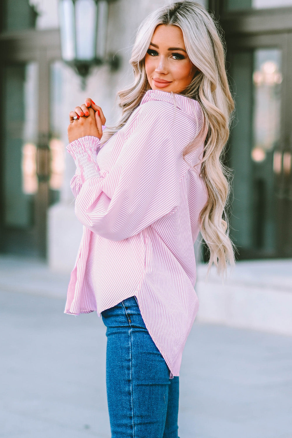 Pink Striped Shirt