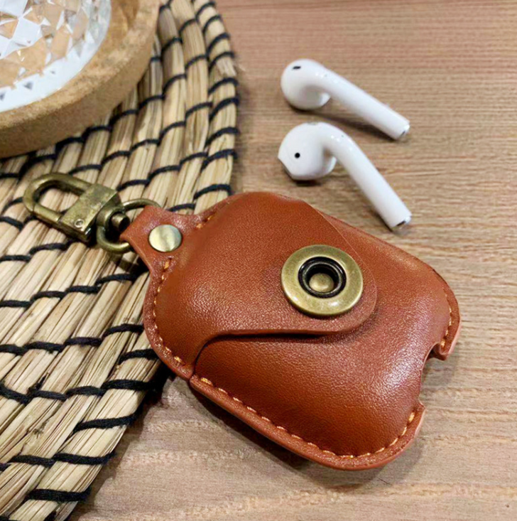 Kompatibel mit Apple, AirPods-Kopfhörerhülle aus Leder