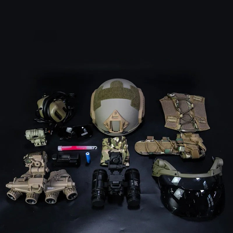 Single And Double Four Barrel Night Vision Model Helmet Field Full Set Of Equipment