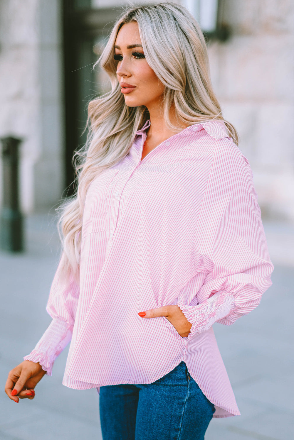 Pink Striped Shirt