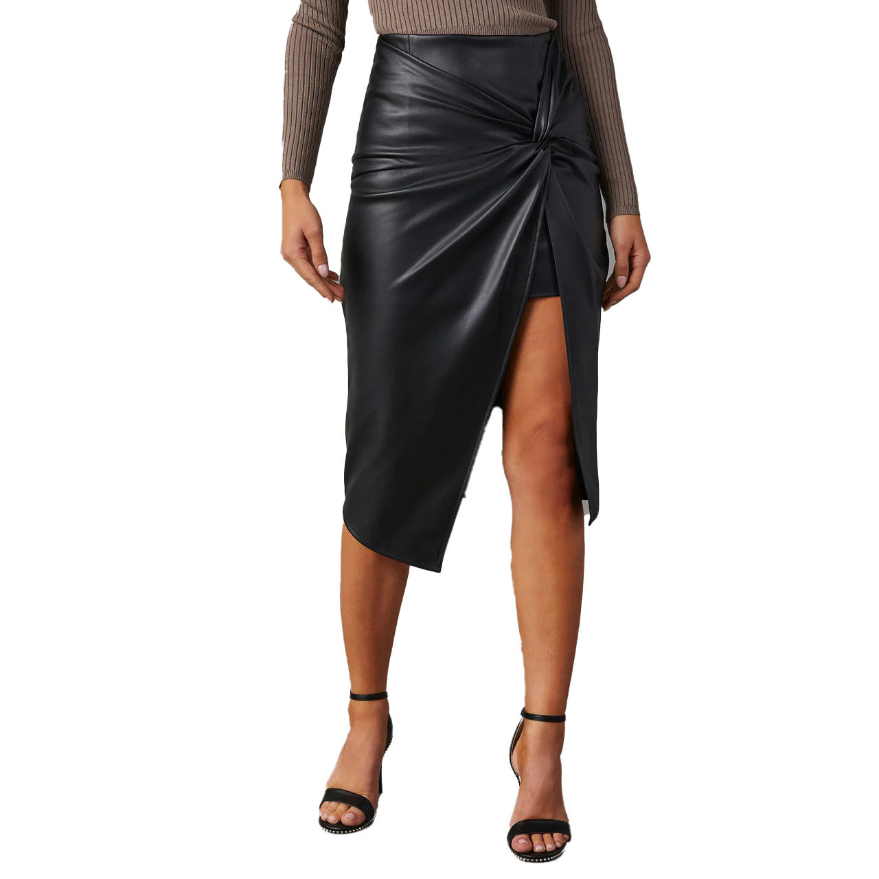 Hot Girl Leather Hip Skirt