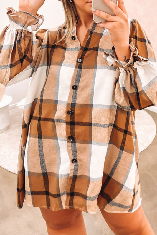 Khaki Plus Size Shirt Dress