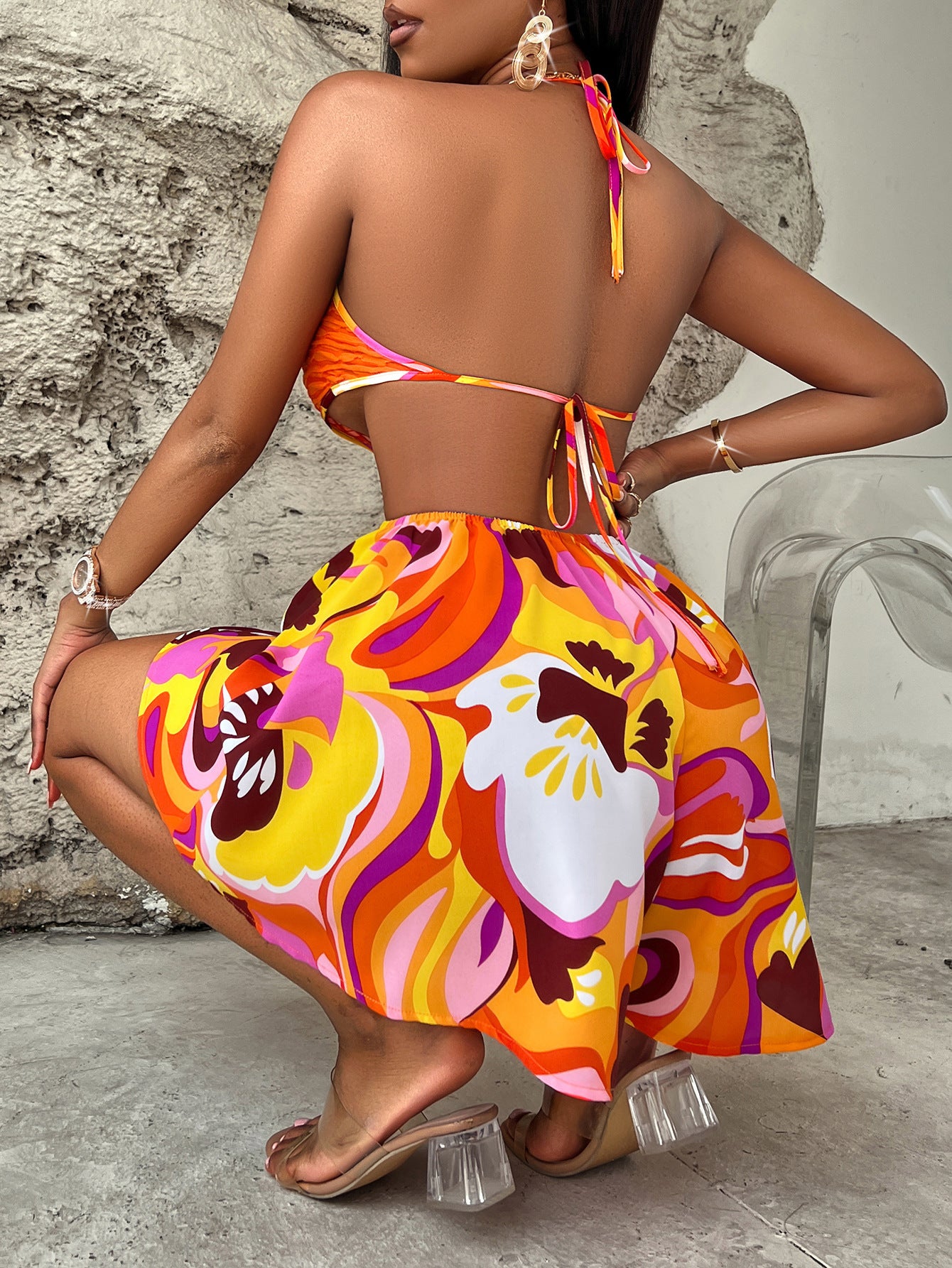 Bright Color Halter Jumpsuit