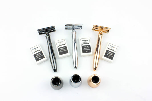 Metal safety razor blades Complete Set Rose Gold