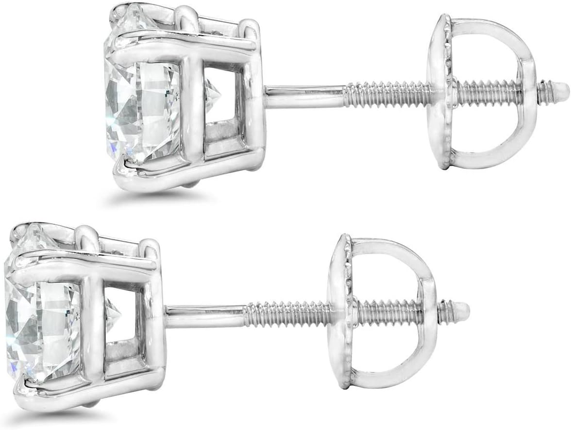 Original McPearl Solitaire Diamond Stud Earrings 0.5 Carat Top Quality from Germany, White Gold, Diamond