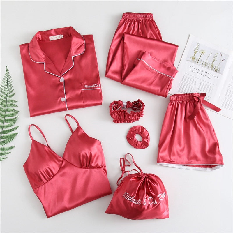 7 Pieces Set Women Pajamas