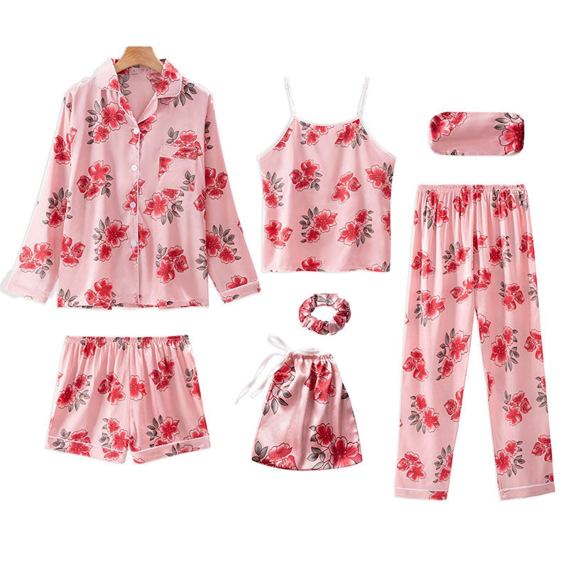 7 Pieces Set Women Pajamas